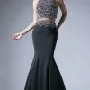 Formal Gowns Cinderella Divine - 11574 Beaded Two Piece Mermaid Gown
