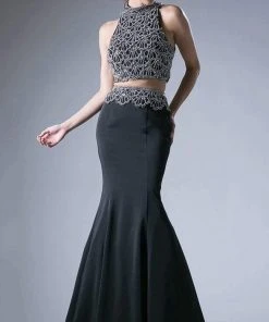 Formal Gowns Cinderella Divine - 11574 Beaded Two Piece Mermaid Gown