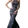 Formal Gowns Cinderella Divine - 13118 Beaded High Halter Satin Mermaid Gown
