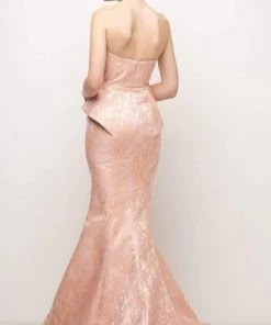 Formal Gowns Cinderella Divine - 13312 Strapless Peplum Mermaid Gown