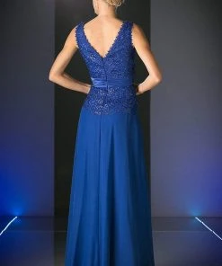 Formal Gowns Cinderella Divine - 1455 Sequin-Ornate Lace Peplum Detailed Long Formal Dress