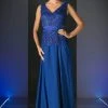 Formal Gowns Cinderella Divine - 1455 Sequin-Ornate Lace Peplum Detailed Long Formal Dress