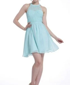 Cocktail Dresses Cinderella Divine - 1470 Halter Neck A-line Cocktail Dress