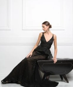 Cinderella Divine - 2209 Lace Embroidered Mermaid Dress Formal Gowns