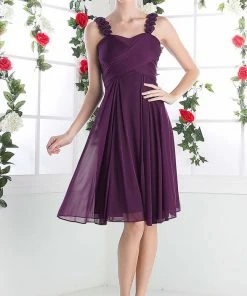 Cinderella Divine - 3801 Floral Strap Empire Waist A-Line Short Dress 11 Cinderella Divine - 3801 Floral Strap Empire Waist A-Line Short Dress