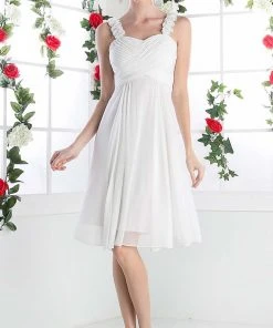 Cinderella Divine - 3801 Floral Strap Empire Waist A-Line Short Dress 15 Cinderella Divine - 3801 Floral Strap Empire Waist A-Line Short Dress