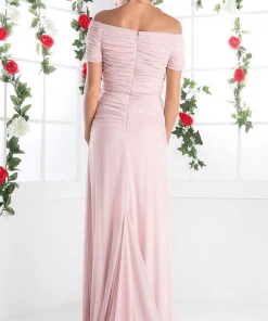 Formal Gowns Cinderella Divine - 3813 Off-Shoulder Ruched Bodice Drop Waist Gown 13 Formal Gowns Cinderella Divine - 3813 Off-Shoulder Ruched Bodice Drop Waist Gown