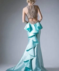 Cinderella Divine - 5045 Two Piece Beaded Mermaid Gown Formal Gowns