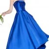 Cinderella Divine - 5277 Strapless Mikado High Low Hem Gown