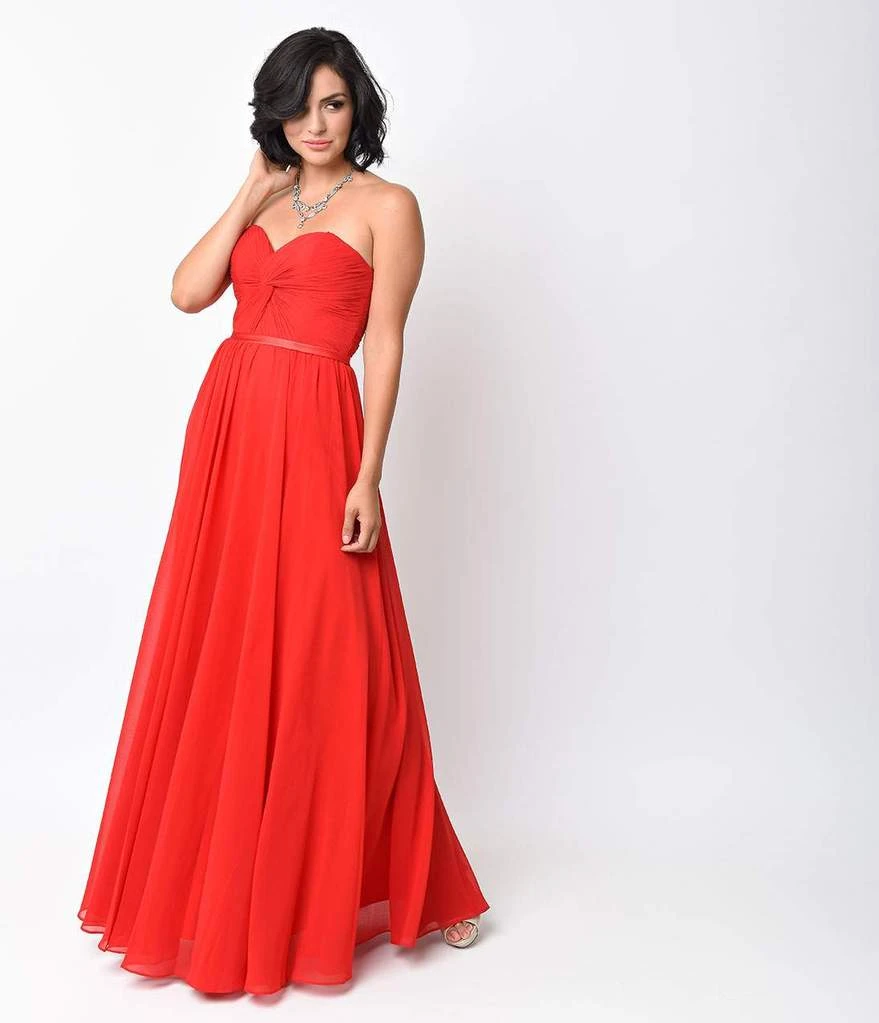 Cinderella Divine - 7455 Strapless Knotted Bodice Chiffon A-Line Dress 5 Cinderella Divine - 7455 Strapless Knotted Bodice Chiffon A-Line Dress