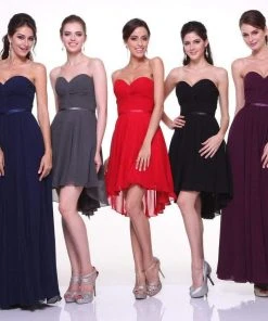 Cinderella Divine - 7455 Strapless Sweetheart Chiffon A-Line Dress Formal Gowns 21 Cinderella Divine - 7455 Strapless Sweetheart Chiffon A-Line Dress Formal Gowns