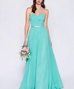 Cinderella Divine - 7455 Strapless Sweetheart Chiffon A-Line Dress Formal Gowns 19 Cinderella Divine - 7455 Strapless Sweetheart Chiffon A-Line Dress Formal Gowns