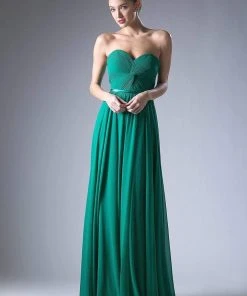 Cinderella Divine - 7455 Sweetheart Neckline Chiffon A-Line Dress Formal Gowns 16 Cinderella Divine - 7455 Sweetheart Neckline Chiffon A-Line Dress Formal Gowns