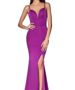 Formal Gowns Cinderella Divine - 7470 Fitted Empire Waist Sleeveless Long Dress