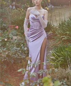 Cinderella Divine 7483 - Draped Corset Prom Dress Formal Gowns