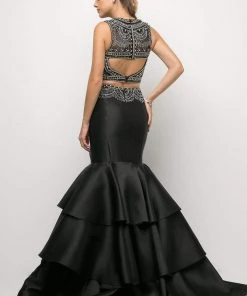 Cinderella Divine - 83903 Two Piece Beaded Tiered Mermaid Dress
