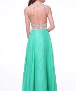 Cinderella Divine - 8791 Embellished Tiered A-Line Gown