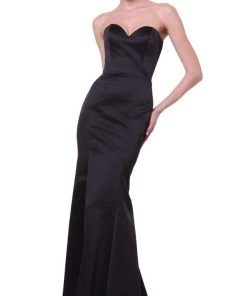 Cinderella Divine - 8792 Strapless Sweetheart Satin Trumpet Gown