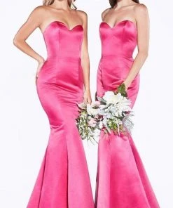Cinderella Divine - 8792 Strapless Sweetheart Satin Trumpet Gown
