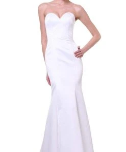 Cinderella Divine - 8792 Strapless Sweetheart Satin Trumpet Gown