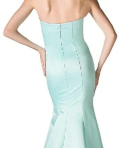 Cinderella Divine - 8792 Strapless Sweetheart Satin Trumpet Gown