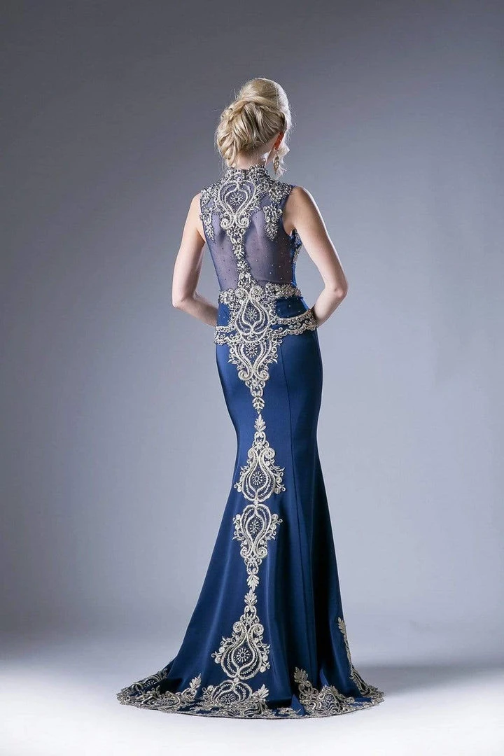 Cinderella Divine - 8946 Embroidered Queen Anne Neck Sheath Dress Formal Gowns 11 Cinderella Divine - 8946 Embroidered Queen Anne Neck Sheath Dress Formal Gowns
