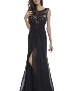 Cinderella Divine - 954 Beaded Lace Gathered Dress