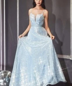 Formal Gowns Cinderella Divine - AM518 Sleeveless Sequined A-Line Gown