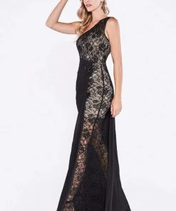 Cinderella Divine - Asymmetric Lace Sheath Evening Dress Formal Gowns 7 Cinderella Divine - Asymmetric Lace Sheath Evening Dress Formal Gowns