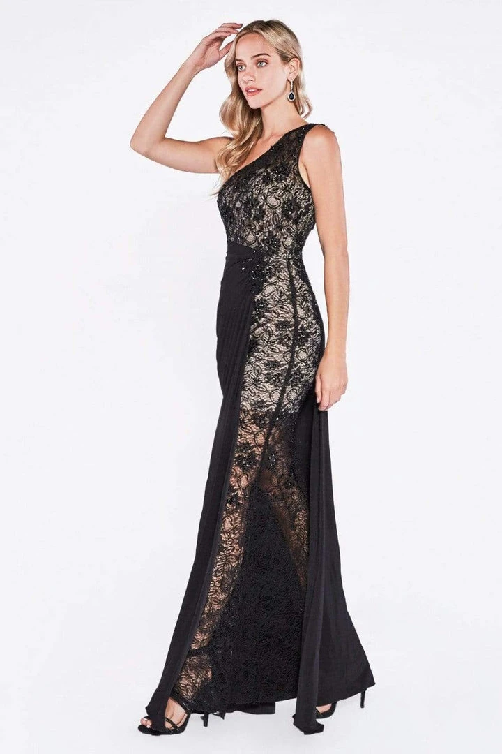 Cinderella Divine - Asymmetric Lace Sheath Evening Dress Formal Gowns 5 Cinderella Divine - Asymmetric Lace Sheath Evening Dress Formal Gowns