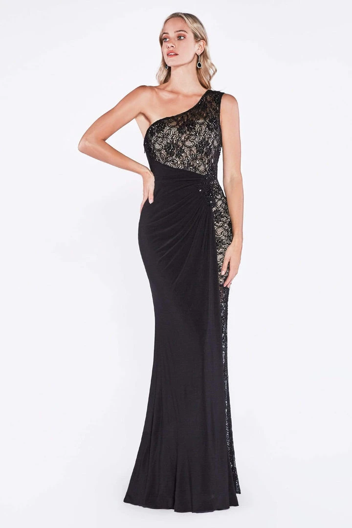 Cinderella Divine - Asymmetric Lace Sheath Evening Dress Formal Gowns 3 Cinderella Divine - Asymmetric Lace Sheath Evening Dress Formal Gowns