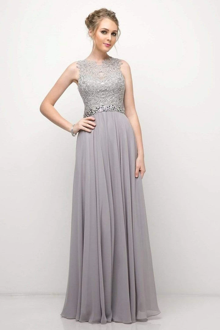 Formal Gowns Cinderella Divine - B1601 Embellished Belt Lace A-Line Chiffon Dress 11 Formal Gowns Cinderella Divine - B1601 Embellished Belt Lace A-Line Chiffon Dress