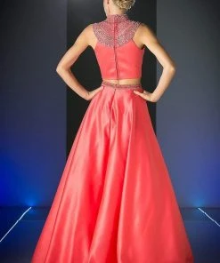 Formal Gowns Cinderella Divine - Beaded High Neck Two Piece Evening Gown
