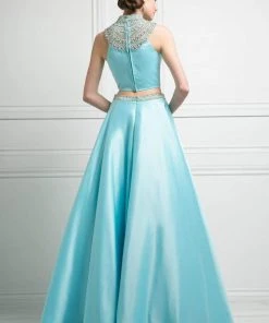 Formal Gowns Cinderella Divine - Beaded High Neck Two Piece Evening Gown