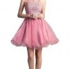 Homecoming Dresses Cinderella Divine Beaded Lace Appliqued Jewel A-Line Cocktail Dress