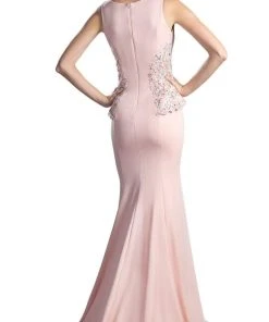 Cinderella Divine - Beaded Lace V-neck Trumpet Dress