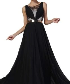 Cinderella Divine - Beaded Sheer Ruched Evening Dress Formal Gowns