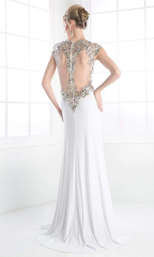 Formal Gowns Cinderella Divine - Bedazzled Deep V-neck Fitted Dress 5 Formal Gowns Cinderella Divine - Bedazzled Deep V-neck Fitted Dress
