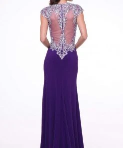 Formal Gowns Cinderella Divine - Bedazzled Deep V-neck Fitted Dress 13 Formal Gowns Cinderella Divine - Bedazzled Deep V-neck Fitted Dress