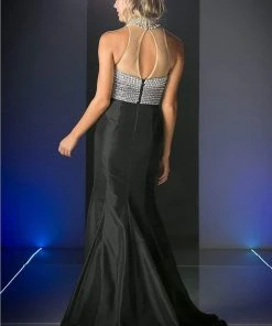 Formal Gowns Cinderella Divine - C1888 Beaded High Halter Mermaid Gown 9 Formal Gowns Cinderella Divine - C1888 Beaded High Halter Mermaid Gown