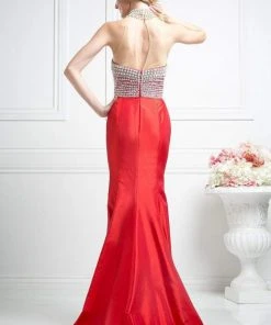 Formal Gowns Cinderella Divine - C1888 Beaded High Halter Mermaid Gown 11 Formal Gowns Cinderella Divine - C1888 Beaded High Halter Mermaid Gown