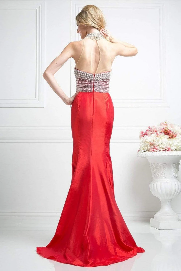 Formal Gowns Cinderella Divine - C1888 Beaded High Halter Mermaid Gown 6 Formal Gowns Cinderella Divine - C1888 Beaded High Halter Mermaid Gown