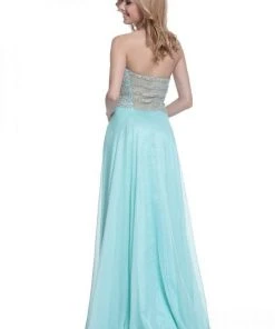 Cinderella Divine - C205 Beaded Strapless A-Line Gown Formal Gowns