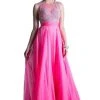 Cinderella Divine - C255 Beaded Bateau Chiffon A-line Gown Formal Gowns 1 Cinderella Divine - C255 Beaded Bateau Chiffon A-line Gown Formal Gowns