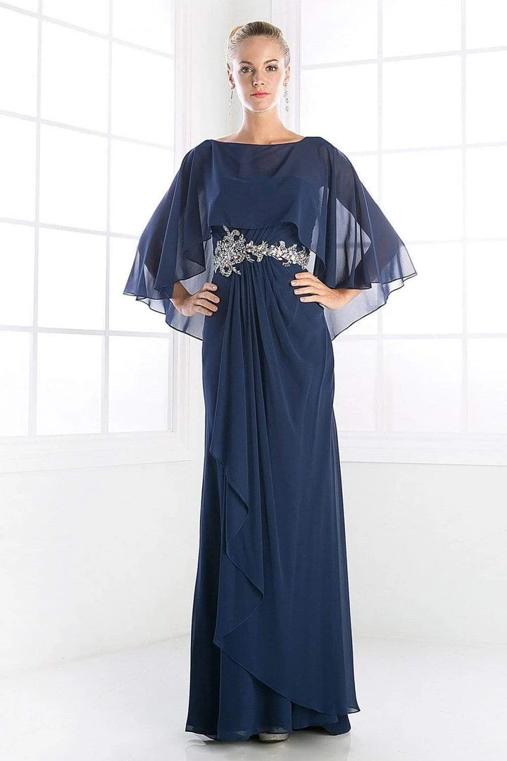 Cinderella Divine - C289 Pleated Embellished Long Sheath Dress 3 Cinderella Divine - C289 Pleated Embellished Long Sheath Dress