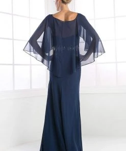 Cinderella Divine - C289 Pleated Embellished Long Sheath Dress 6 Cinderella Divine - C289 Pleated Embellished Long Sheath Dress