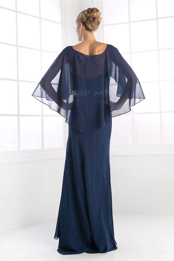Cinderella Divine - C289 Pleated Embellished Long Sheath Dress 4 Cinderella Divine - C289 Pleated Embellished Long Sheath Dress