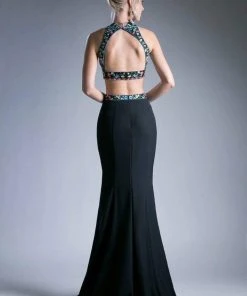 Cinderella Divine - C80312 Two Piece Embroidered Dress Formal Gowns