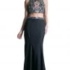 Cinderella Divine - C80312 Two Piece Embroidered Dress Formal Gowns