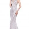 Cinderella Divine - CC1138 Embellished Deep V-neck Mermaid Gown Formal Gowns
